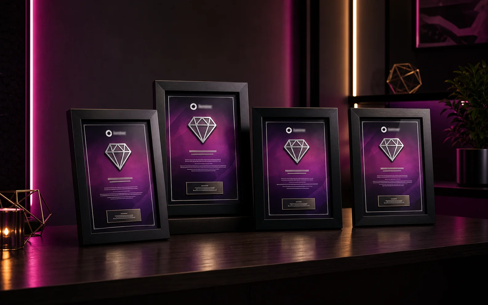 Placas de reconhecimento da Iluminer Creators